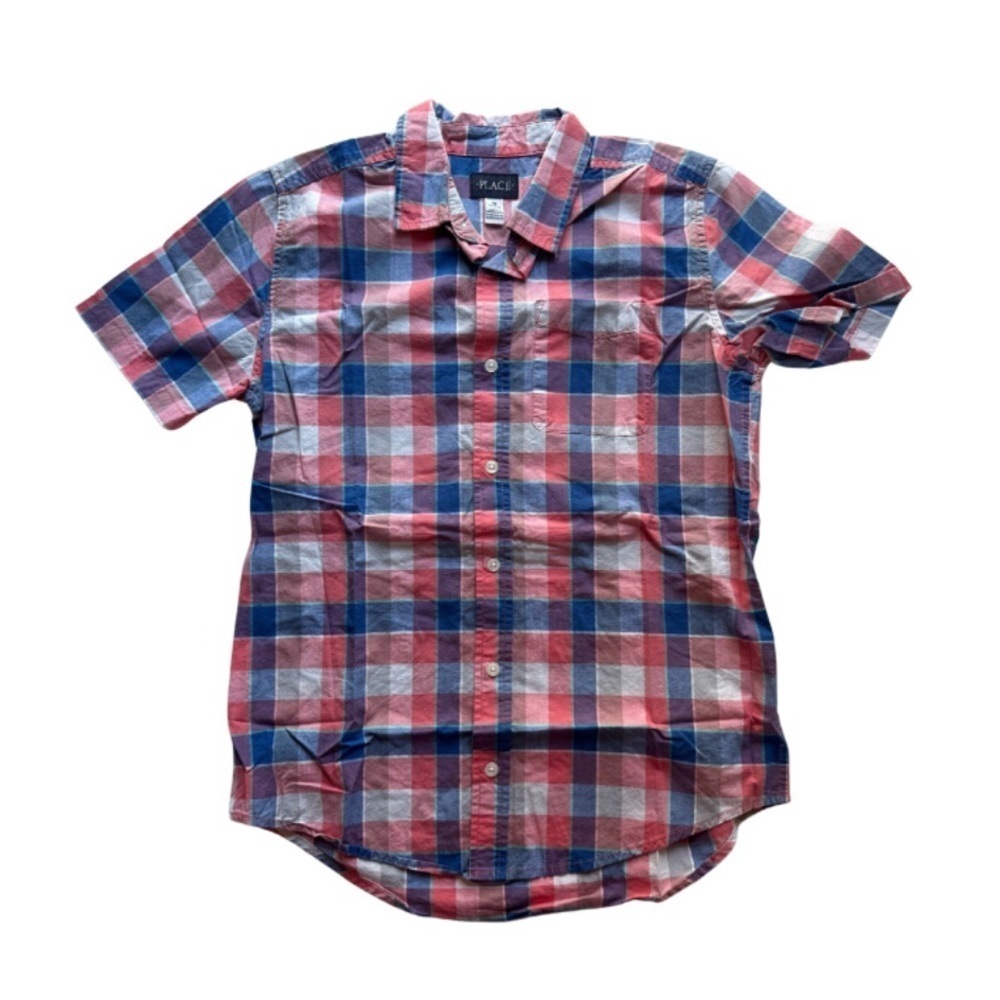 The Children’s Place Boys Short Sleeve Plaid Button Down Shirt